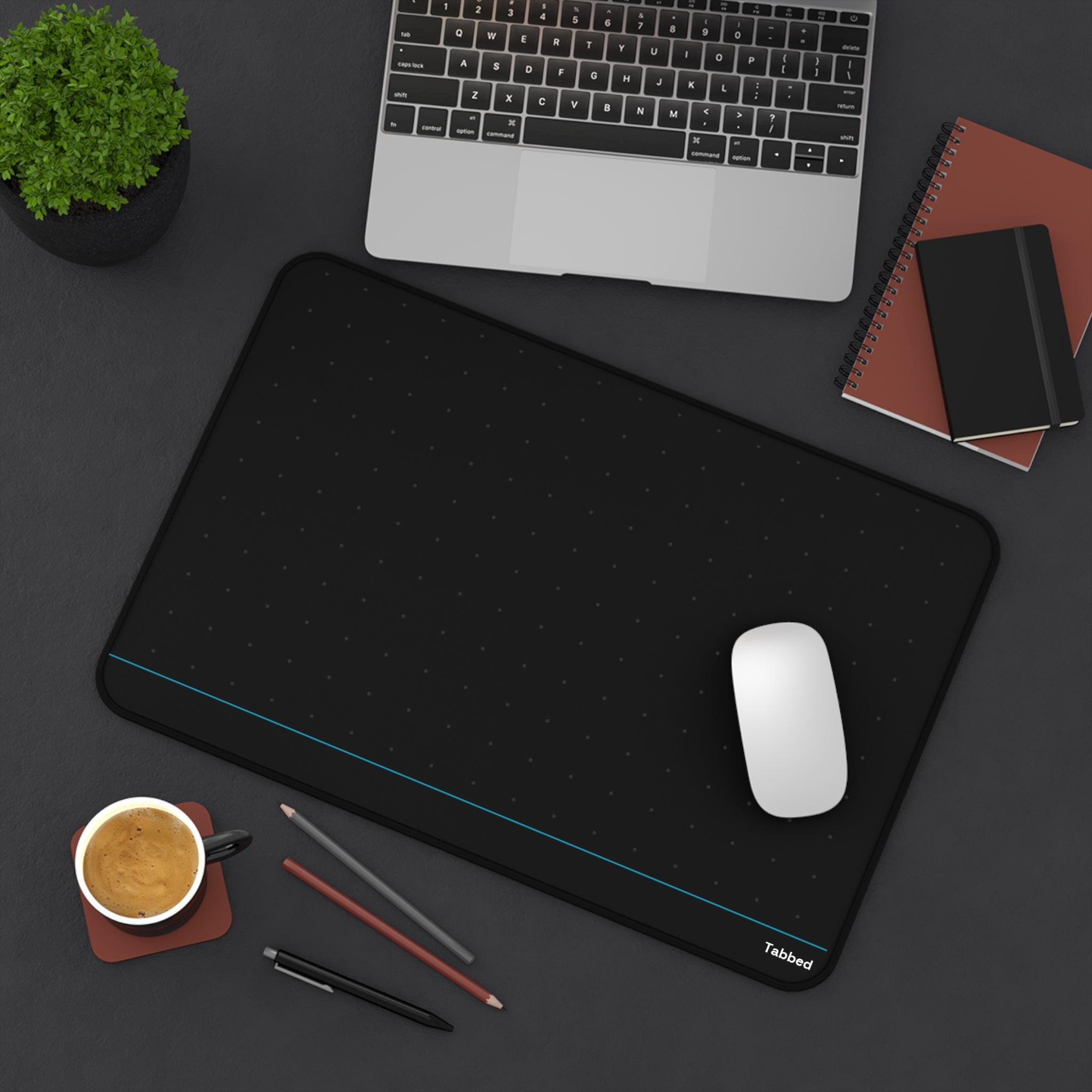 Tabbed Desk Mat — Dark Mode