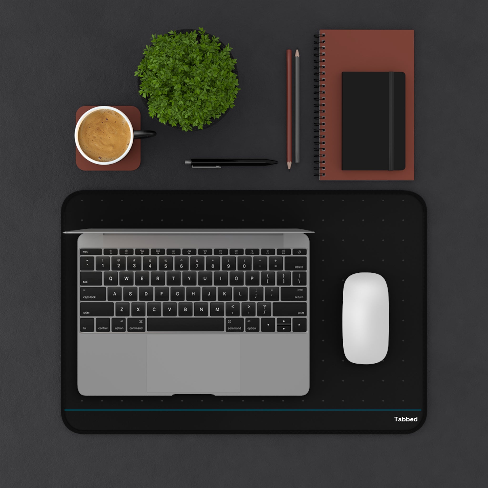 Tabbed Desk Mat — Dark Mode